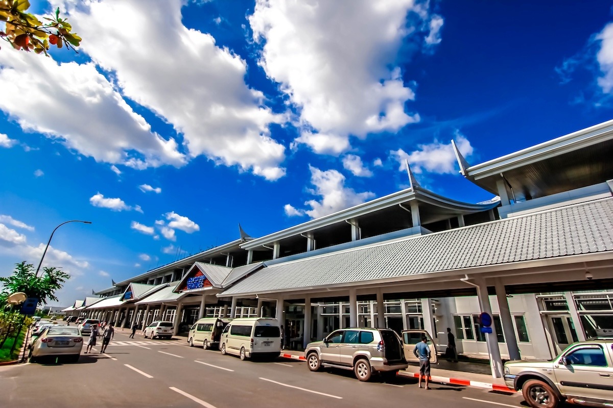 Vientiane airport arrival or Douangchan Plaza exterior