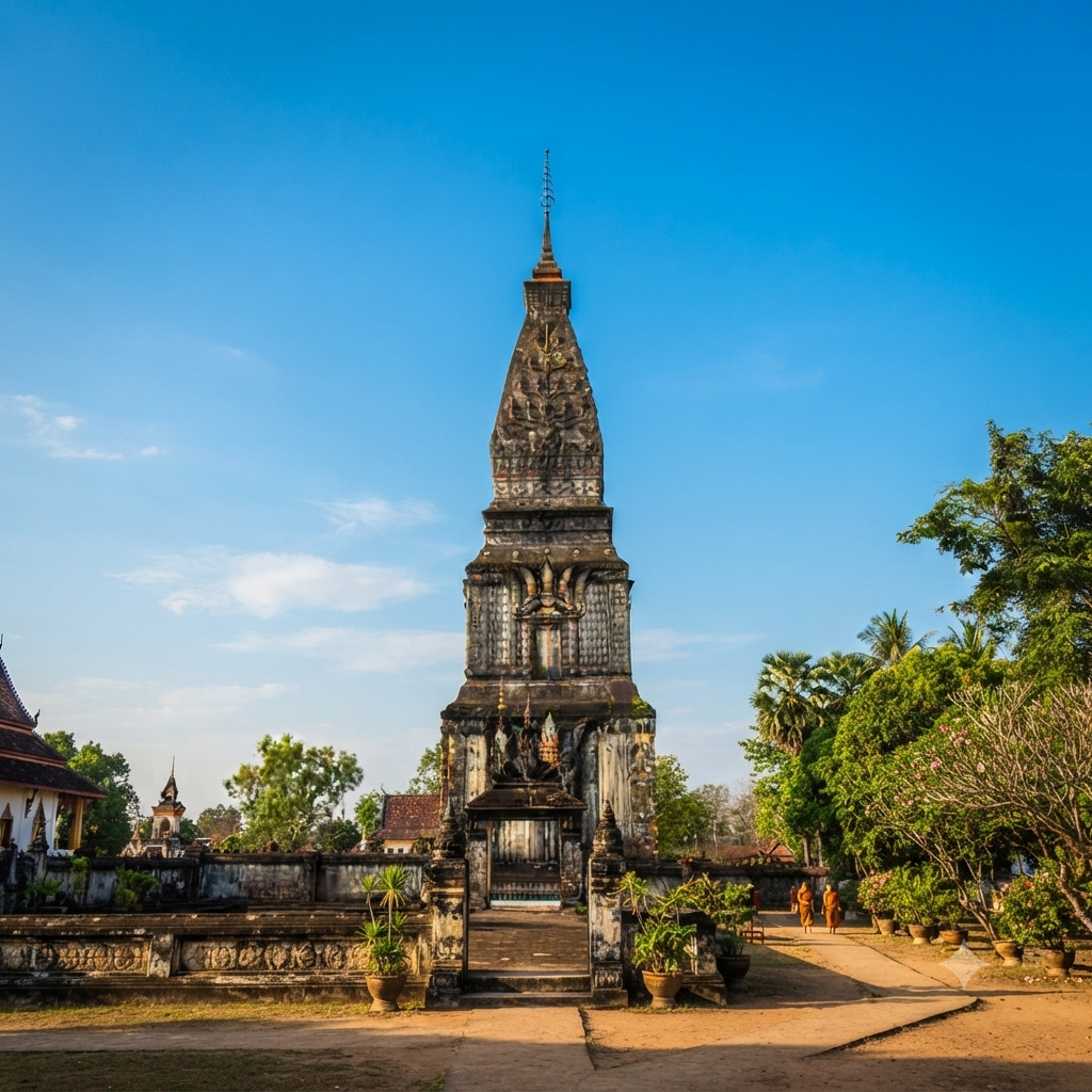 The footprint shrine at Wat Prabath Phonsane