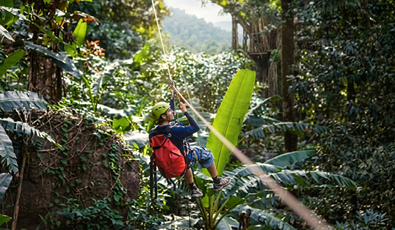120 meter twin drops of Tad Fane waterfall