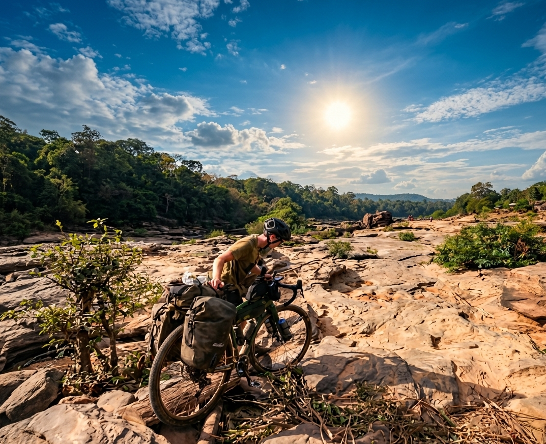 Cycling along the trails of Don Det