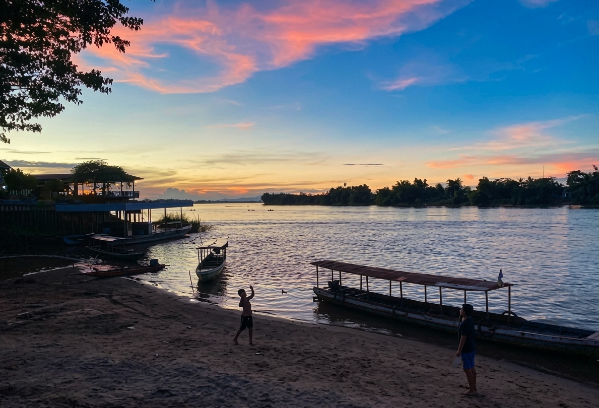 Relaxing on the sands of Khone Yai Beach