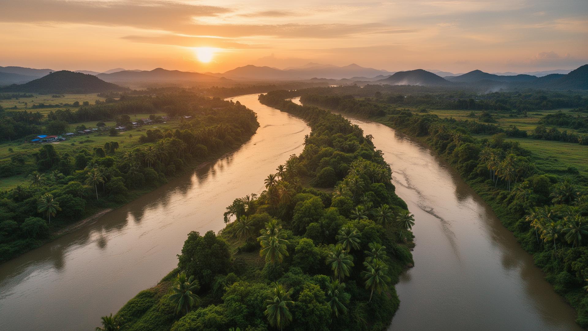 Mekong River at sunset
