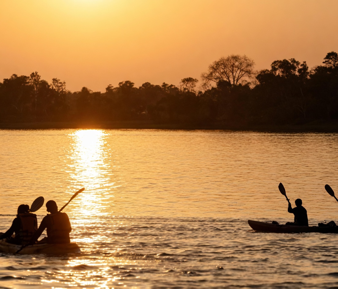 Kayaking at sunset