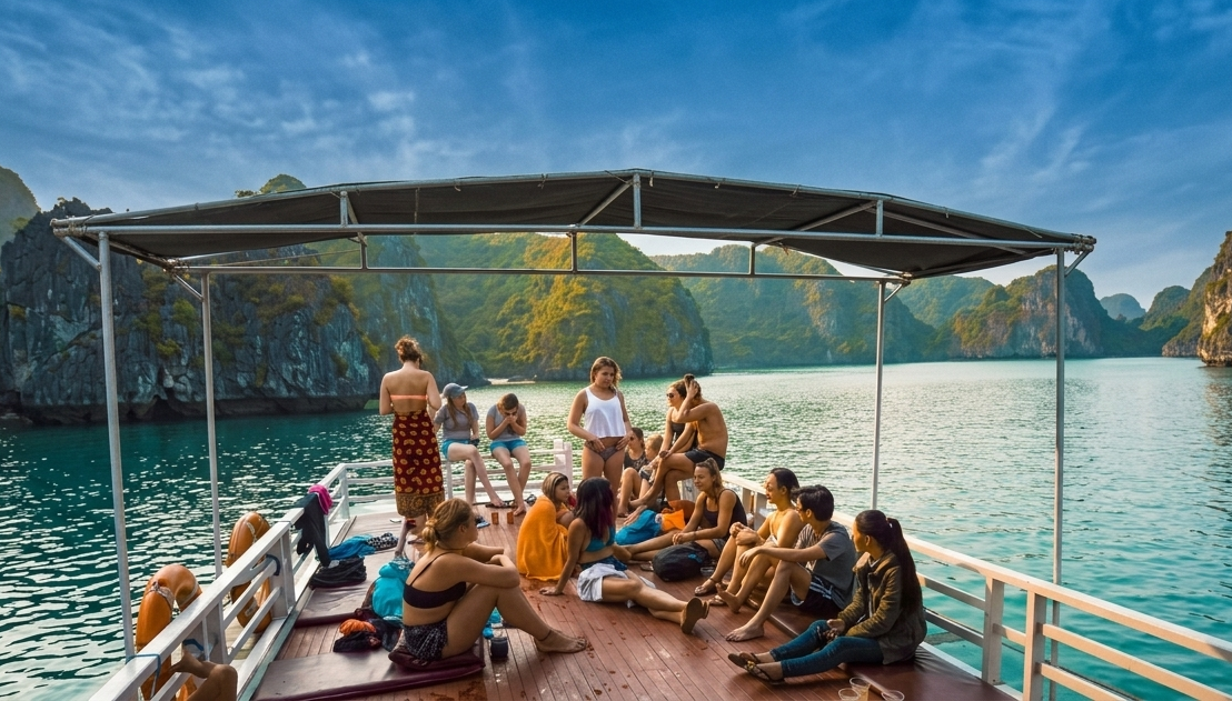 Relaxing at Khone Yai beach or getting back in kayaks