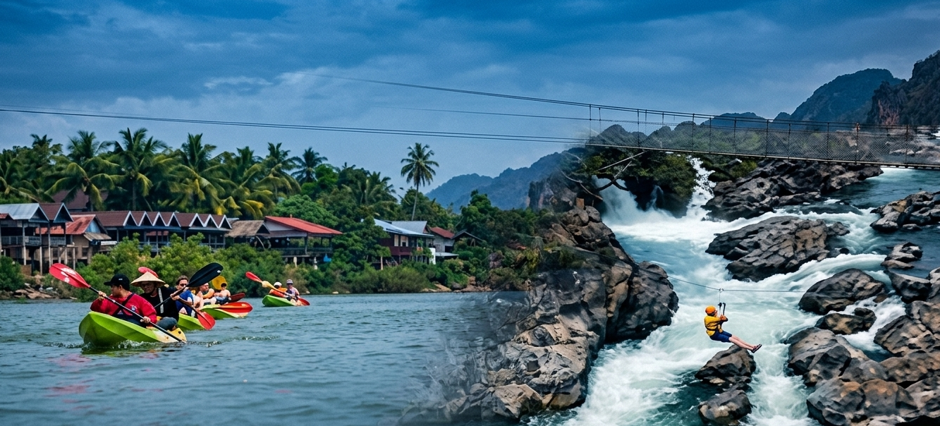 Half Day Kayak Tour with Lipphi Falls Zip Line