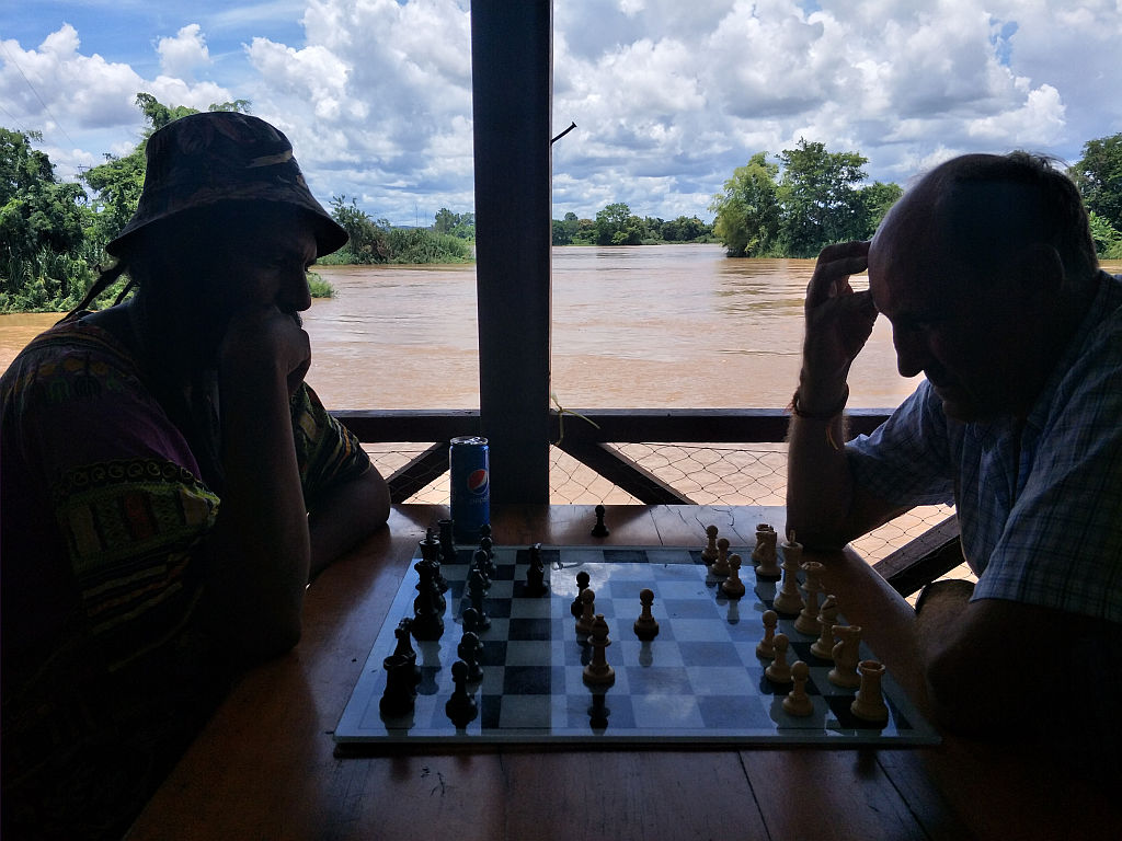 Relaxing with a Mekong view