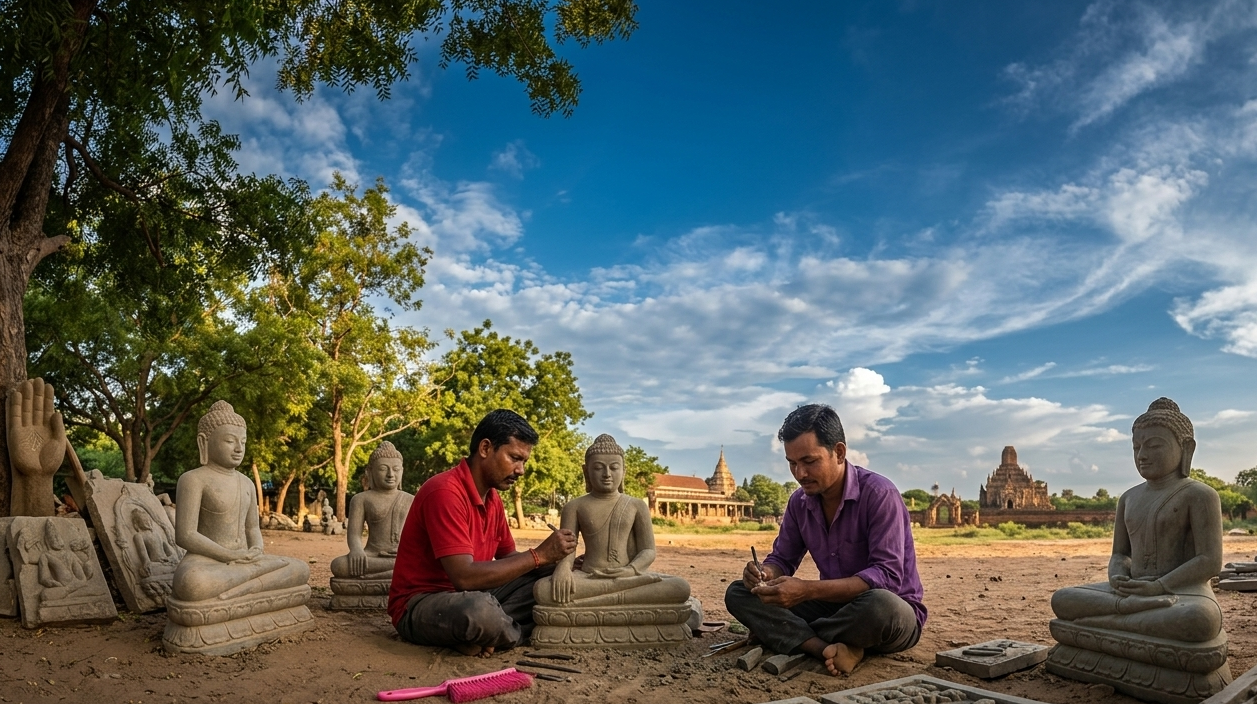 Buddha stone carving workshop