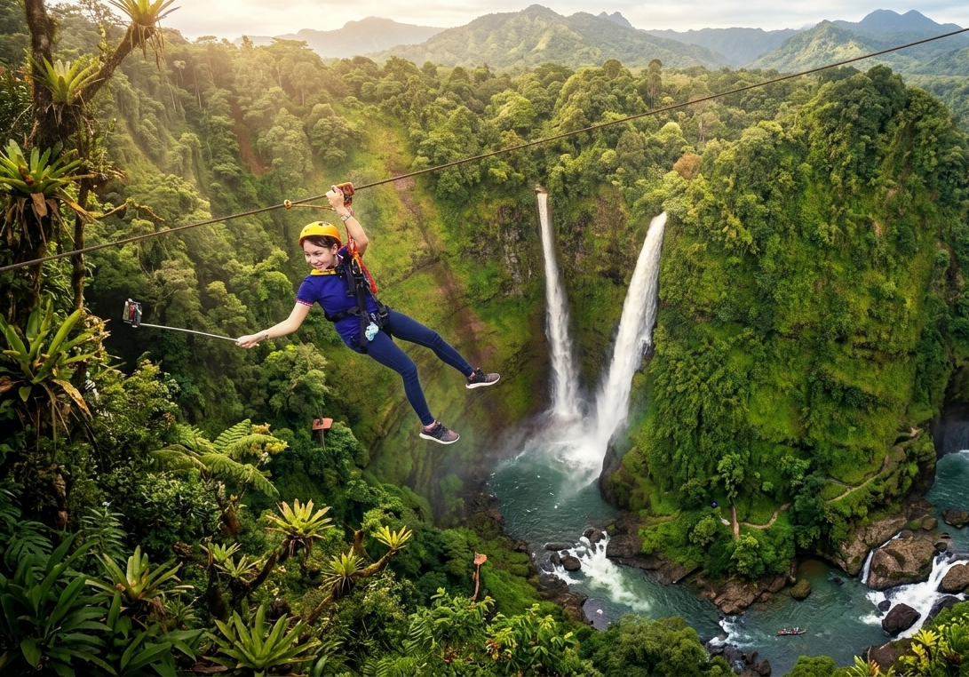 Tad Fane 120 meter twin waterfalls