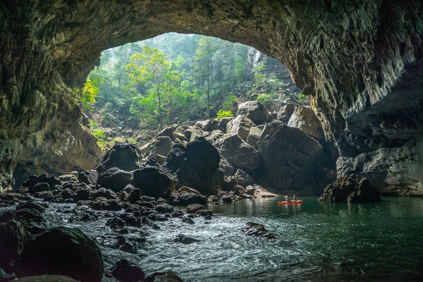 Limestone formations in Phouphasouk Cave