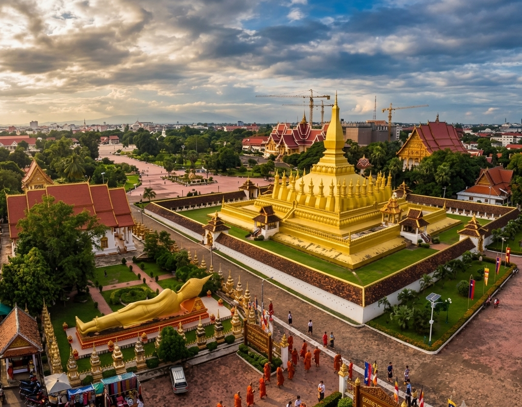 The golden stupa of That Luang in Vientiane