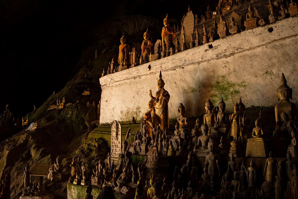 Thousands of Buddha statues in the Pak Ou Caves