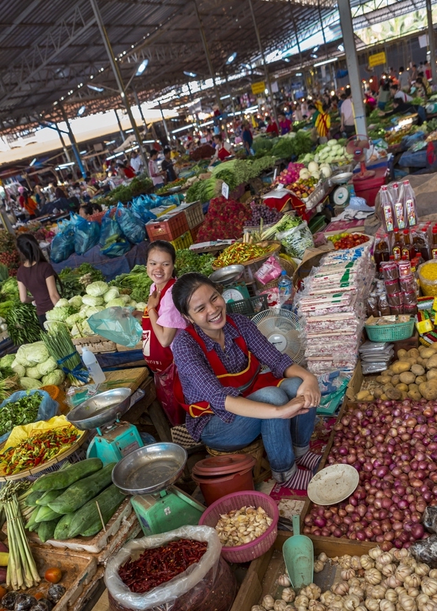 Fresh ingredients at a local Luang Prabang market
