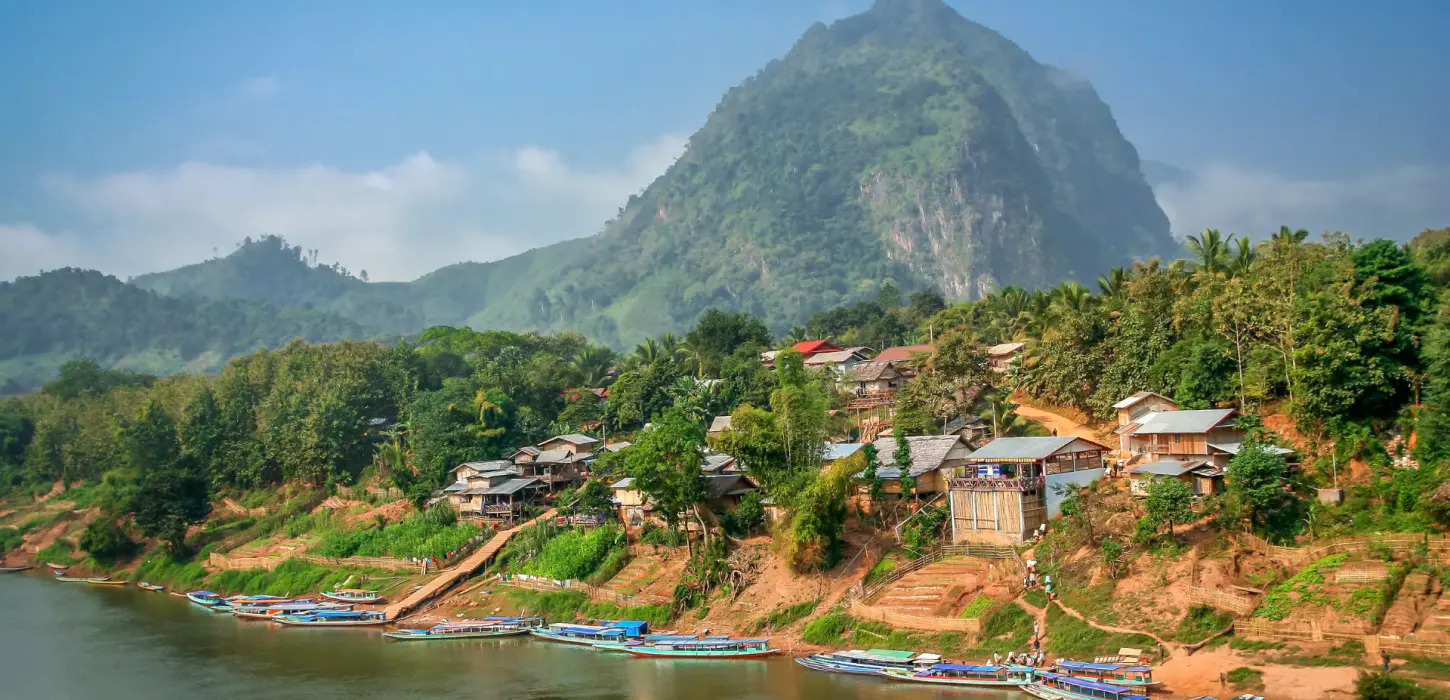 Limestone mountains surrounding the town of Nong Khiaw