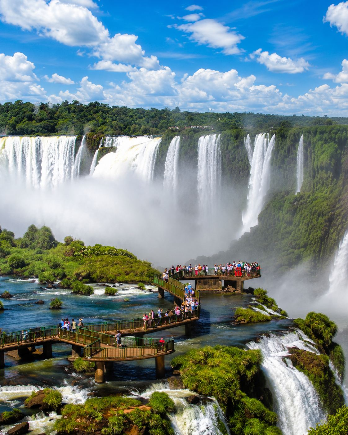 The massive wide drops of Khonephapeng waterfall with crashing white water