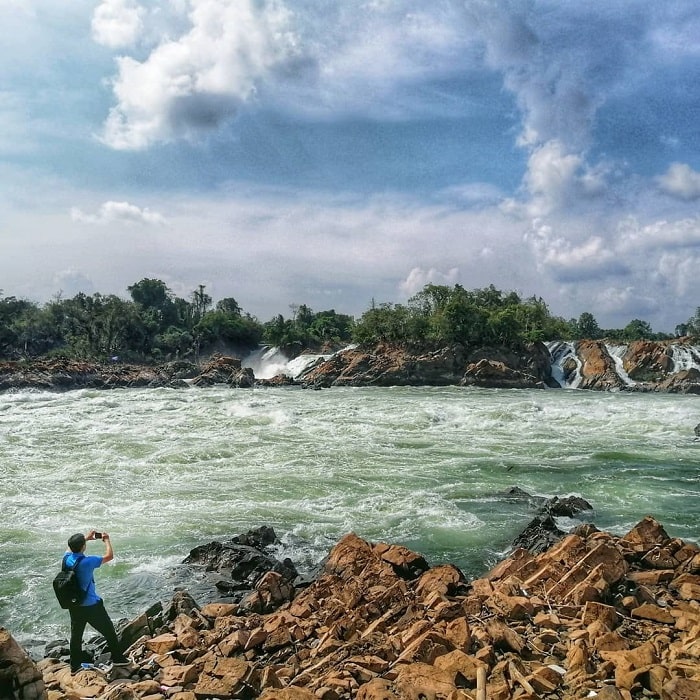 Khonephapheng waterfall, the biggest in Southeast Asia